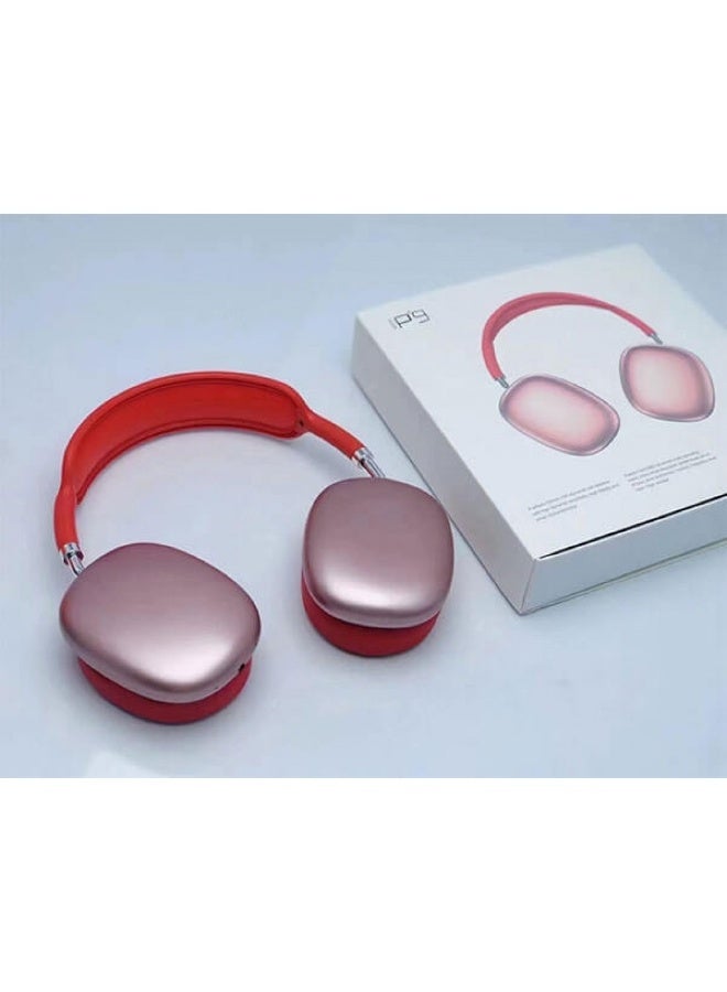 P9 Bluetooth Wireless Headset Over-Ear Headphone With Mic Red - Image 3